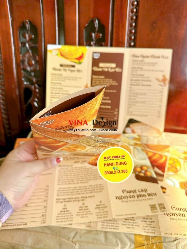 In tờ rơi brochure giới thiệu nguyên liệu làm bánh, gấp 3, khổ mở A4 - INKTS2381