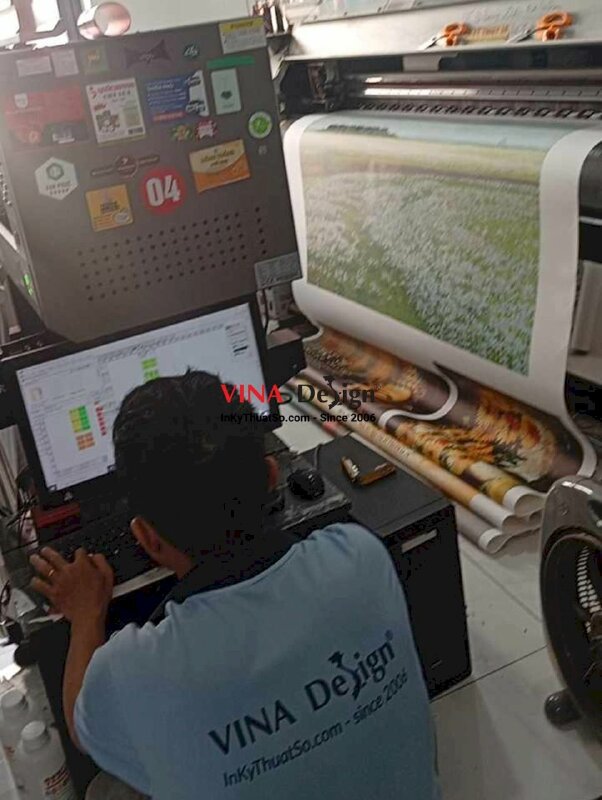 In tranh Canvas cánh đồng hoa trắng treo trang trí phòng khách - INKTS3158