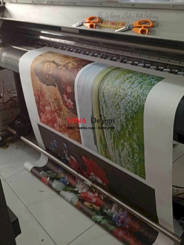 In tranh Canvas cánh đồng hoa trắng treo trang trí phòng khách - INKTS3158