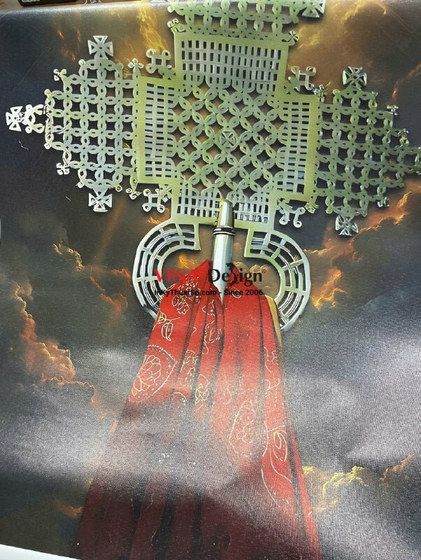 In tranh Canvas chừa biên khổ 60cm x 90cm mực dầu bóng, giao cuộn - INKTS2374