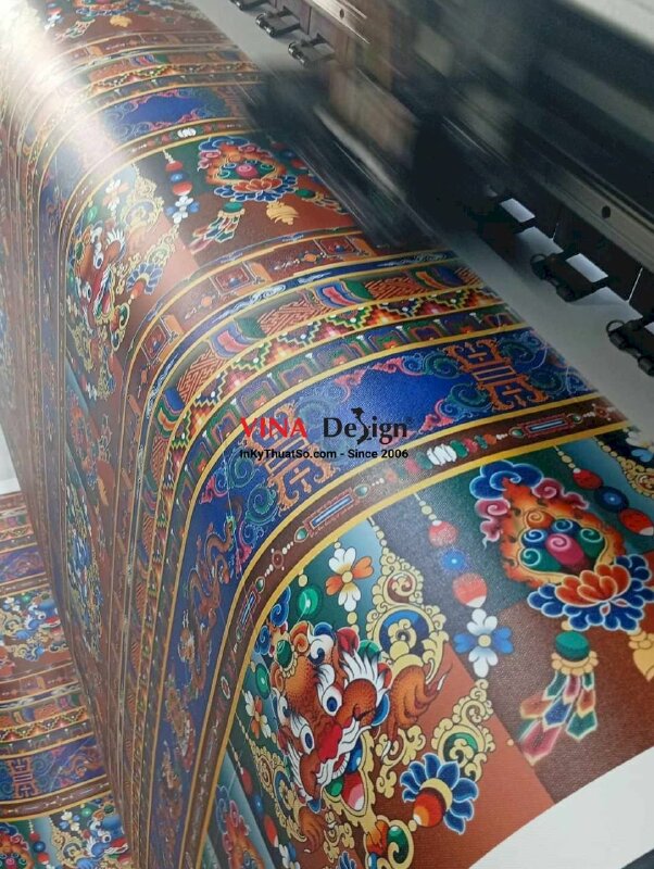 In tranh Canvas họa tiết Tây Tạng, in theo m2 - INKTS2734