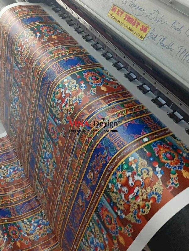 In tranh Canvas họa tiết Tây Tạng, in theo m2 - INKTS2734