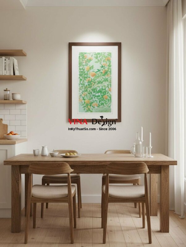 In tranh Canvas treo tường phòng bếp, nhà ăn họa tiết quả cam Kitchen Wall Art Orange Fruit  - INKTS2742