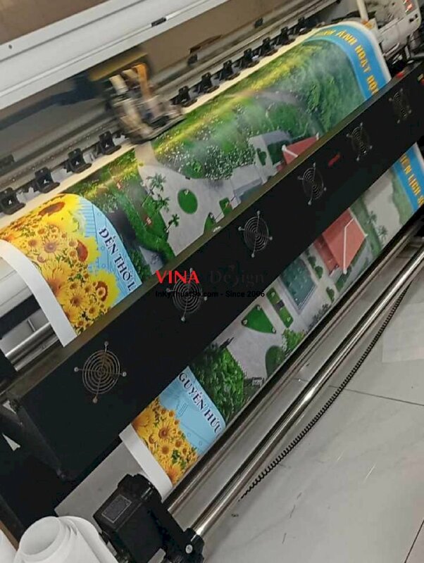 In tranh phông nền giới thiệu hình ảnh hoạt động Khu Đền Thờ Di Tích, in Canvas mực dầu khổ lớn - INKTS2729