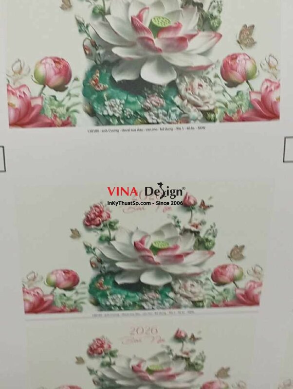 In trên chất liệu Formex hình ảnh hoa sen 3D - INKTS2741