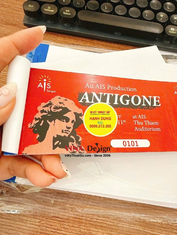 In vé dạng cuốn, quyển vé nhạc kịch trung học trường quốc tế, đánh số nhảy  - INKTS2642