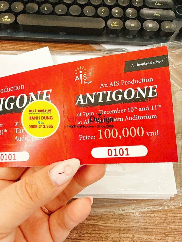 In vé dạng cuốn, quyển vé nhạc kịch trung học trường quốc tế, đánh số nhảy  - INKTS2642