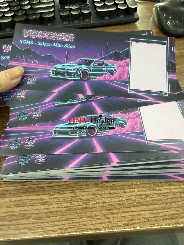 In Voucher cho sân chơi xe ô tô điều khiển từ xa Mini 4WD & Drift Car Mini Speed, in giấy mỹ thuật Econo - INKTS2765