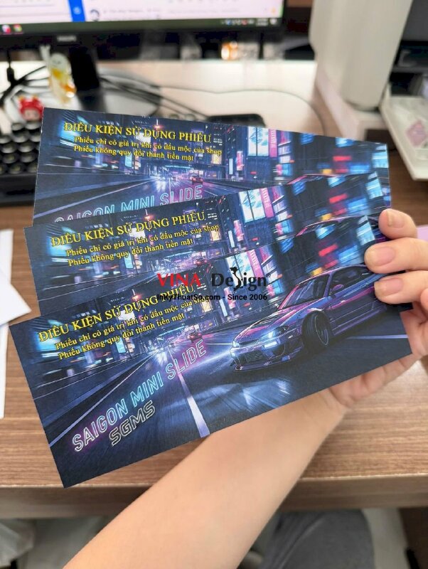 In Voucher cho sân chơi xe ô tô điều khiển từ xa Mini 4WD & Drift Car Mini Speed, in giấy mỹ thuật Econo - INKTS2765