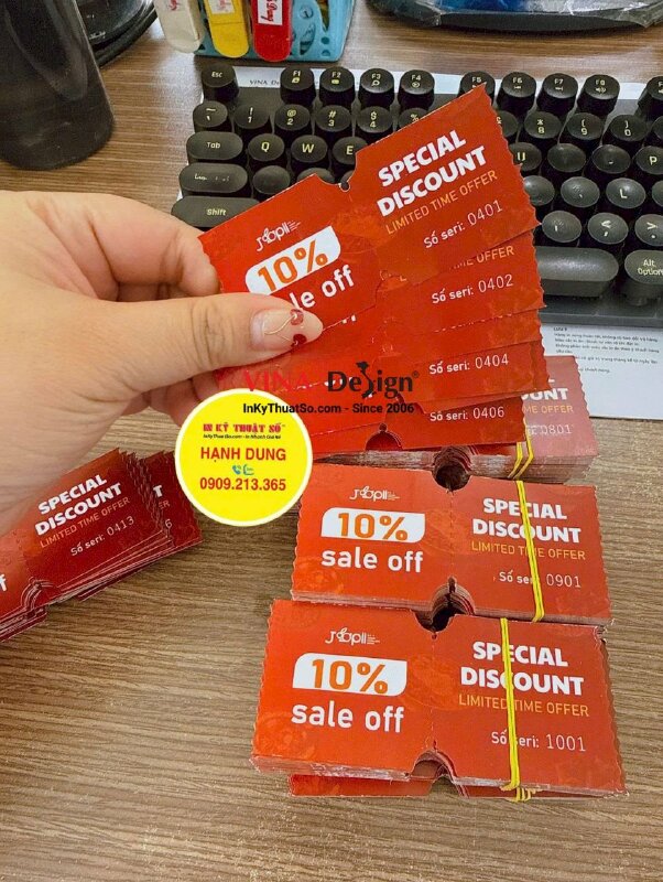 In Voucher giảm giá Special Discount làm quà tặng khách hàng chuỗi Nhà hàng Hàn Quốc - INKTS2633