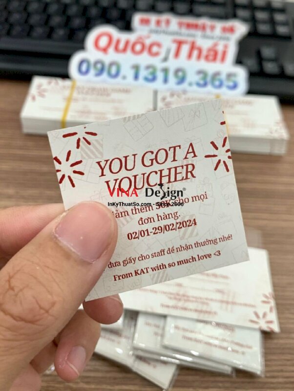 In voucher quán cafe, in voucher giảm giá cho đơn hàng mua - INKTS1039