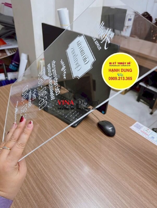 Làm bảng hiệu Mica thông tin giờ làm việc, thời gian hoạt động, giờ mở cửa, Open hours - INKTS2389