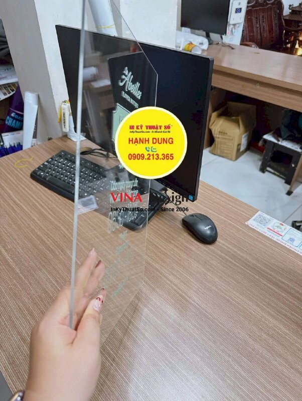 Làm bảng hiệu Mica thông tin giờ làm việc, thời gian hoạt động, giờ mở cửa, Open hours - INKTS2389