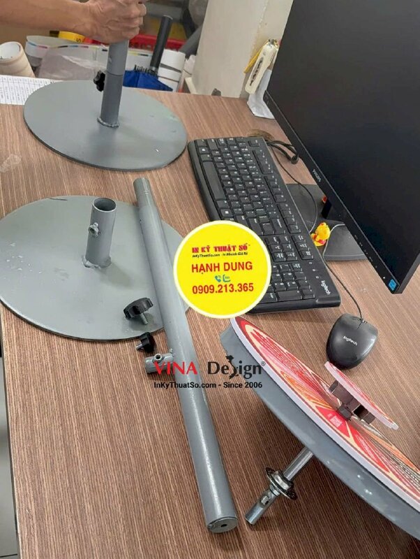 Làm vòng quay may mắn quà tặng sự kiện, chân sắt tròn cứng cáp - INKTS2386