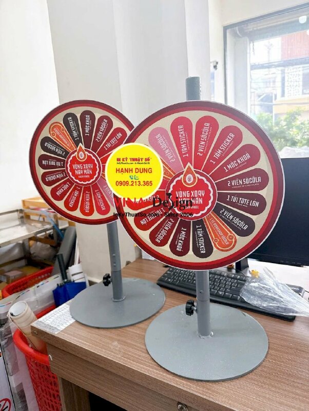 Làm vòng quay may mắn quà tặng sự kiện, chân sắt tròn cứng cáp - INKTS2386