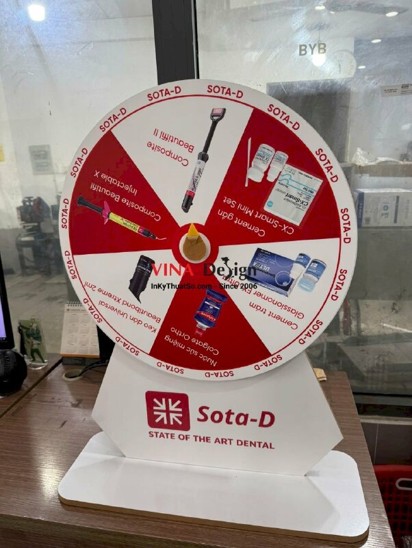 Sản xuất vòng quay trúng thưởng cho nhà phân phối sản phẩm nha khoa - INKTS2216