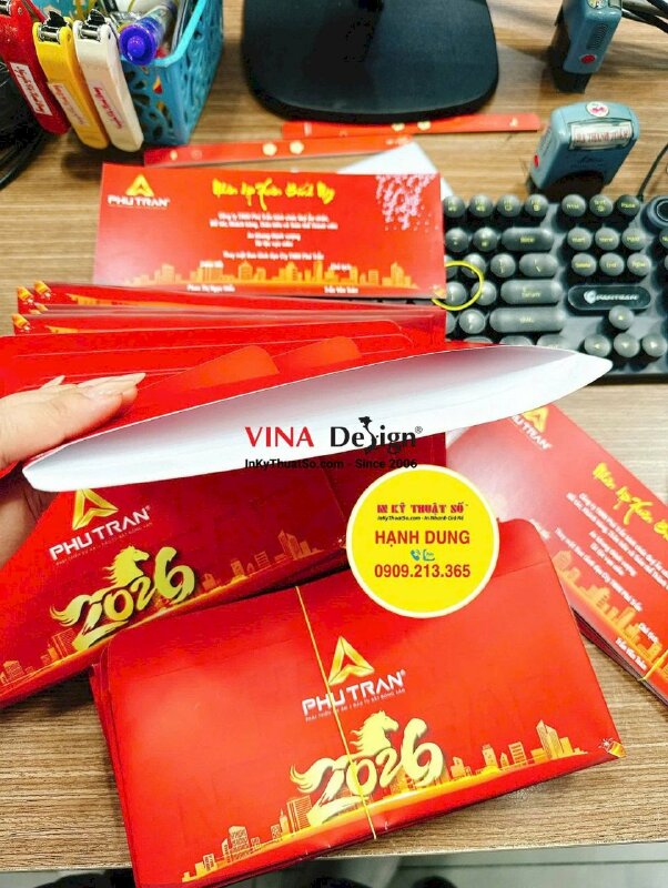 Set bao thư & thiệp Tết tặng khách hàng, đối tác cho công ty bất động sản - INKTS2644
