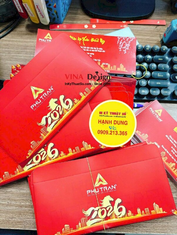 Set bao thư & thiệp Tết tặng khách hàng, đối tác cho công ty bất động sản - INKTS2644