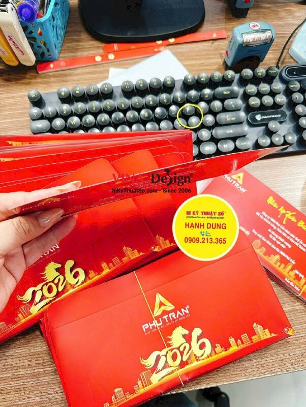 Set bao thư & thiệp Tết tặng khách hàng, đối tác cho công ty bất động sản - INKTS2644