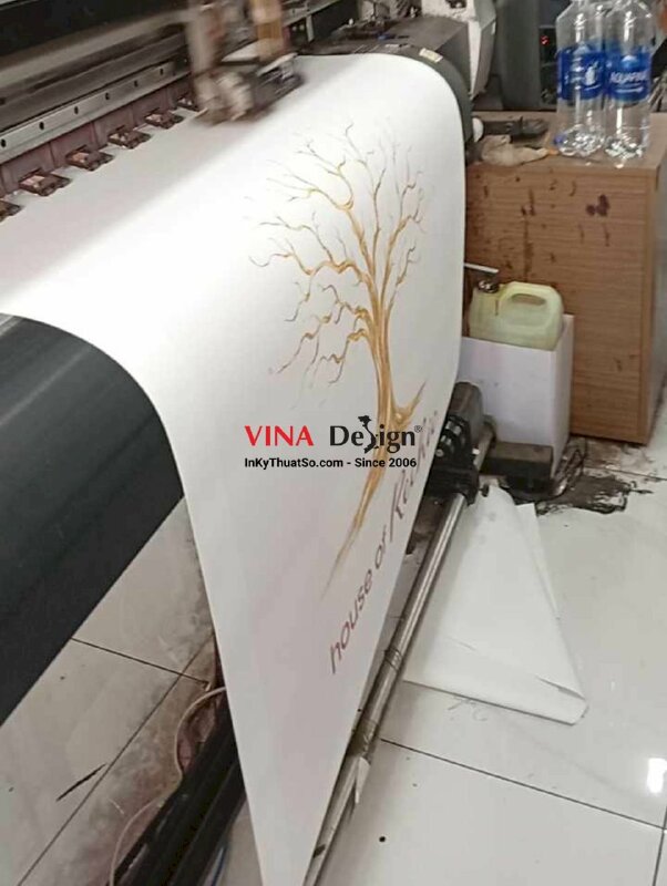 Tranh cây in dấu vân tay cho sự kiện khai trương cửa hàng, in vải Canvas dầu mờ - INKTS2739
