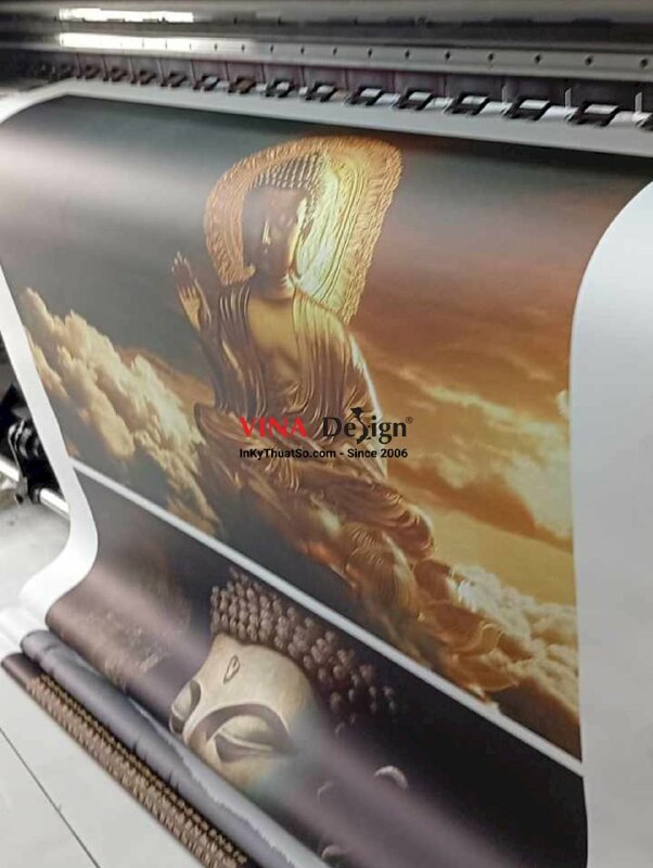 Tranh in Canvas Diện Phật khổ lớn, tranh Đức Phật ngồi thiền - INKTS1814