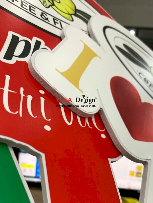 In bảng chụp hình cầm tay, hashtag cầm tay check in quán cafe & hoa - INKTS1048