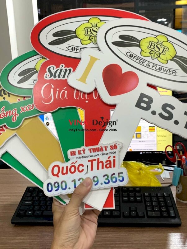 In bảng chụp hình cầm tay, hashtag cầm tay check in quán cafe & hoa - INKTS1048