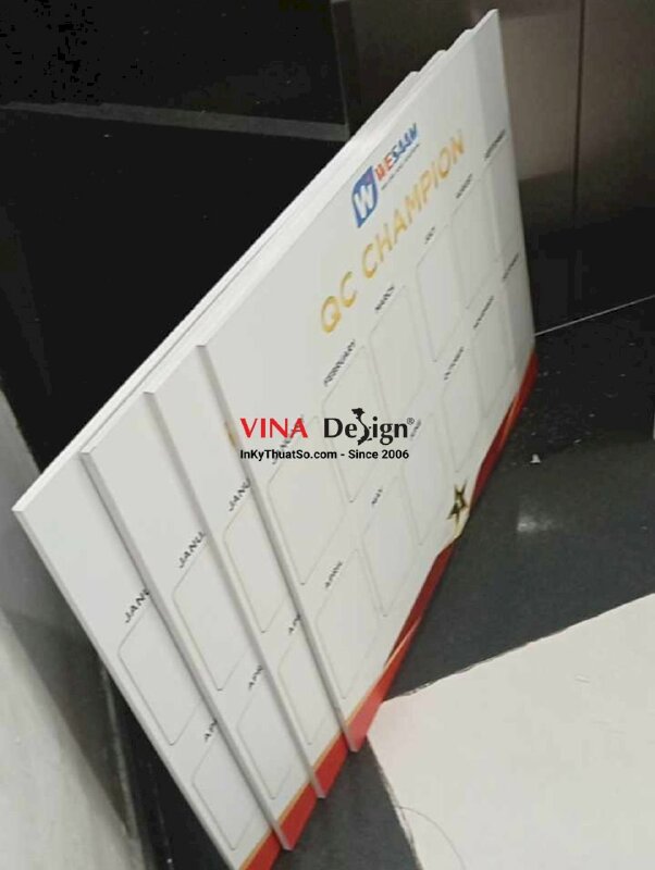 In bảng QC Champion, bảng thành tích nhân viên theo tháng, in Formex dày - INKTS2757