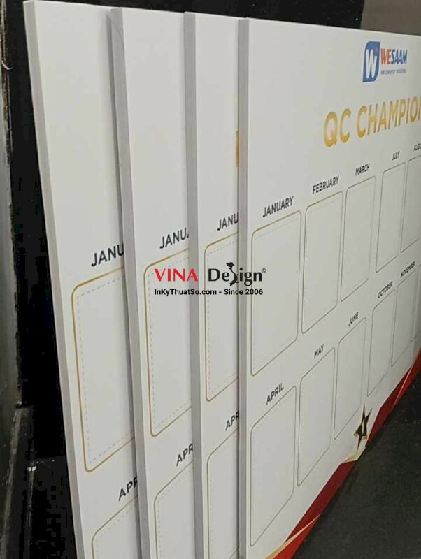 In bảng QC Champion, bảng thành tích nhân viên theo tháng, in Formex dày - INKTS2757