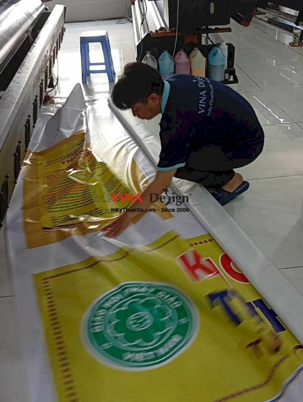 In băng rôn Phật giáo Khóa tu Khất sĩ tại Tịnh Xá, in bạt hiflex mực dầu - INKTS2763