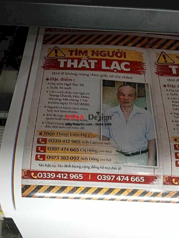 In banner thông báo Tìm Người Thất Lạc, in khổ lớn Decal cán màng - INKTS2762
