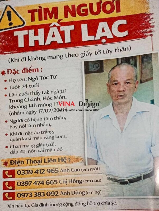 In banner thông báo Tìm Người Thất Lạc, in khổ lớn Decal cán màng - INKTS2762