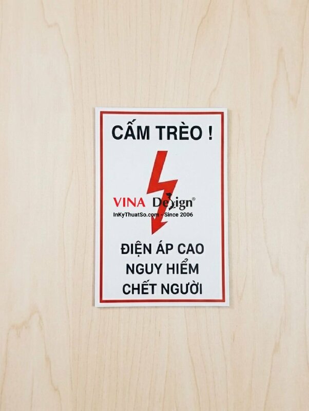 In biển báo Cấm trèo, điện áp cao nguy hiểm chết người, in Decal sữa khổ lớn - INKTS2754