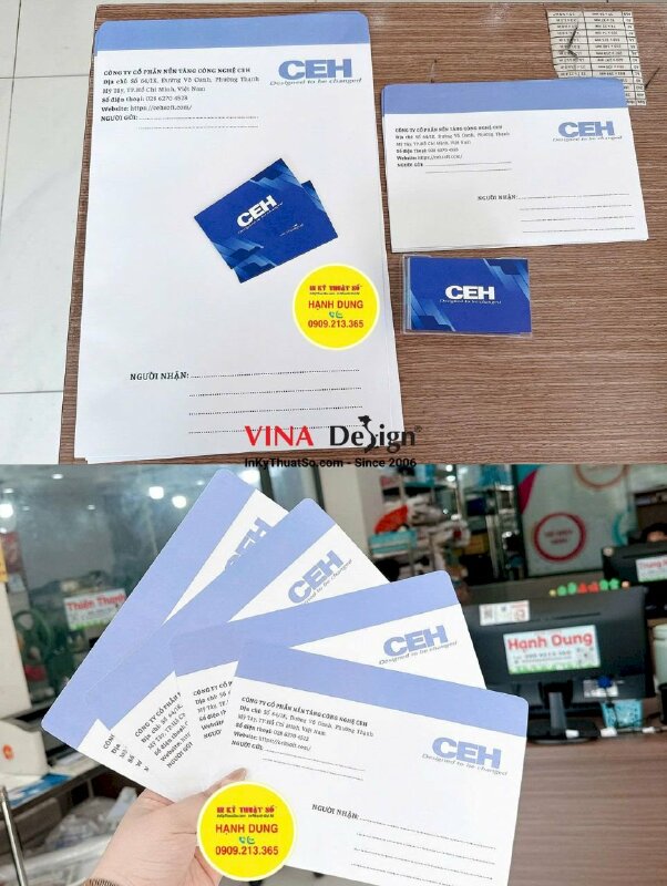 In bộ nhận diện Thương hiệu: Bao thư + name card doanh nghiệp - INKTS3693