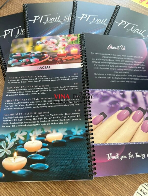 In menu nail spa tiếng Anh, hàng gửi đi Mỹ từ TPHCM - INKTS1018