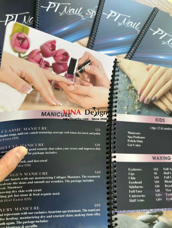 In menu nail spa tiếng Anh, hàng gửi đi Mỹ từ TPHCM - INKTS1018