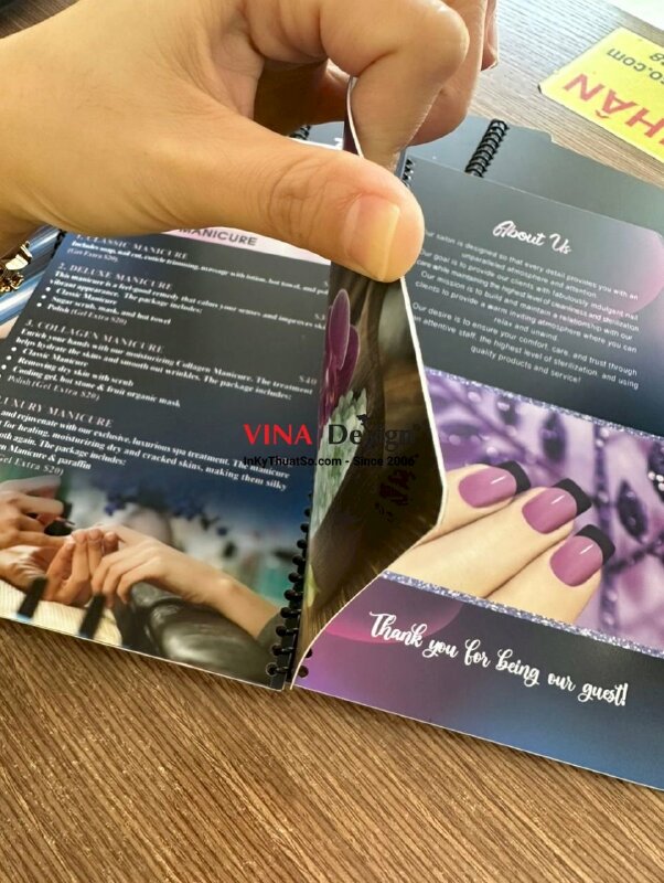 In menu nail spa tiếng Anh, hàng gửi đi Mỹ từ TPHCM - INKTS1018