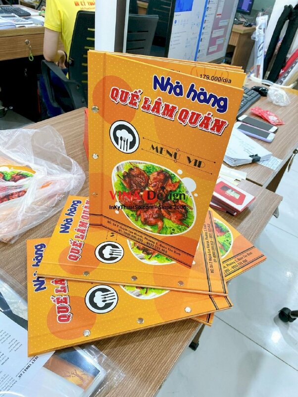 In menu nhà hàng đặc sản, hải sản, món ăn đồng quê - INKTS559