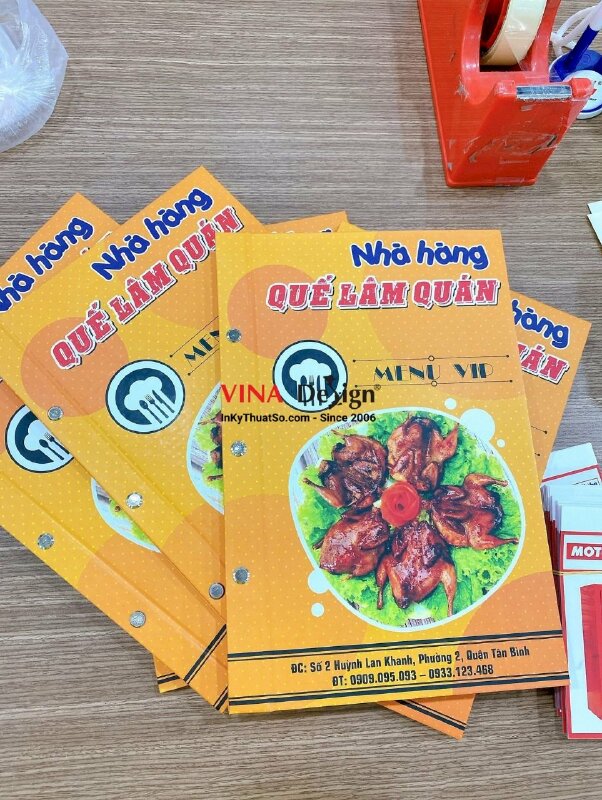 In menu nhà hàng đặc sản, hải sản, món ăn đồng quê - INKTS559
