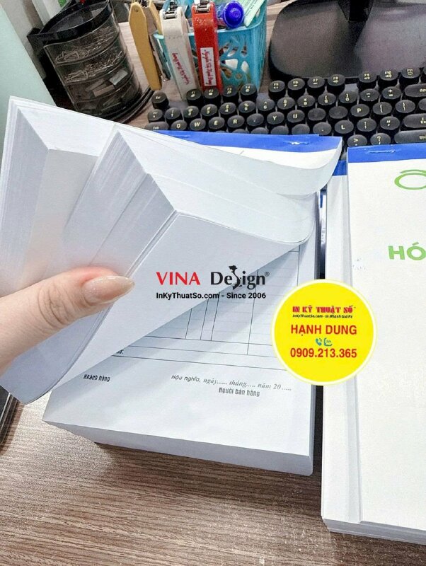 In quyển hóa đơn bán lẻ cho tiệm bún thịt nướng, khổ A5 - INKTS3695