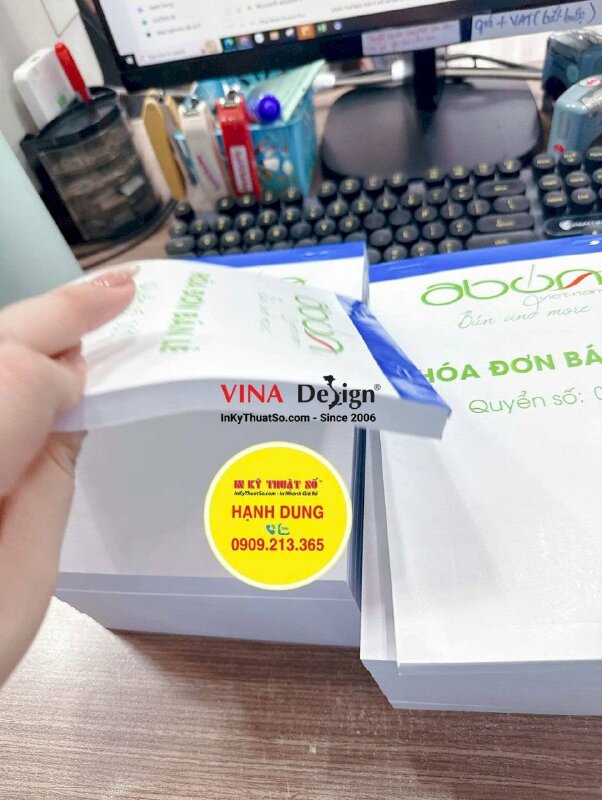 In quyển hóa đơn bán lẻ cho tiệm bún thịt nướng, khổ A5 - INKTS3695