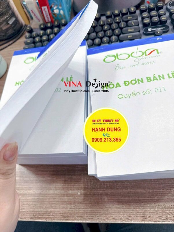 In quyển hóa đơn bán lẻ cho tiệm bún thịt nướng, khổ A5 - INKTS3695
