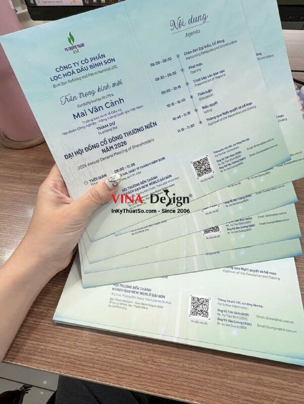 In thiệp mời sự kiện Đại hội đồng Cổ đông thường niên cho công ty lọc hóa dầu - INKTS2745