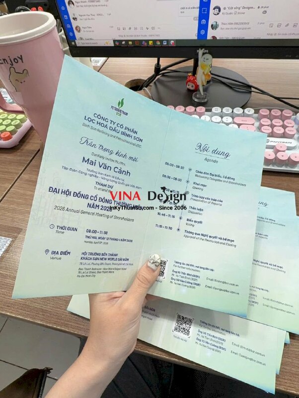 In thiệp mời sự kiện Đại hội đồng Cổ đông thường niên cho công ty lọc hóa dầu - INKTS2745