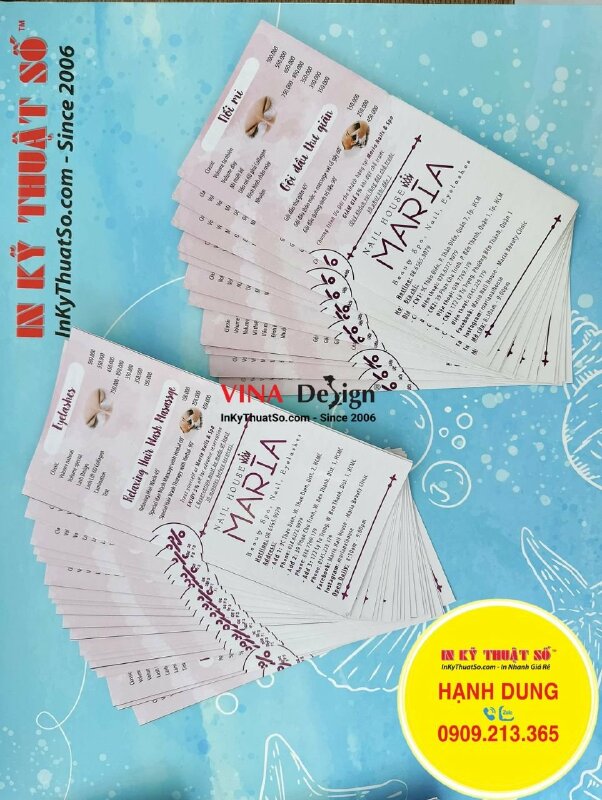 In tờ rơi gấp 3 bảng giá Beauty Spa, Nail, Eyelashes song ngữ Việt - Anh - INKTS1213