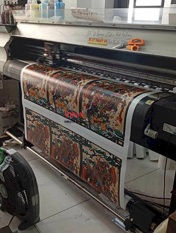 In tranh Canvas nẹp gỗ treo tường hình xăm Samurai Nhật cổ Tattoo làm quà tặng khách cho shop vật tư - INKTS3686