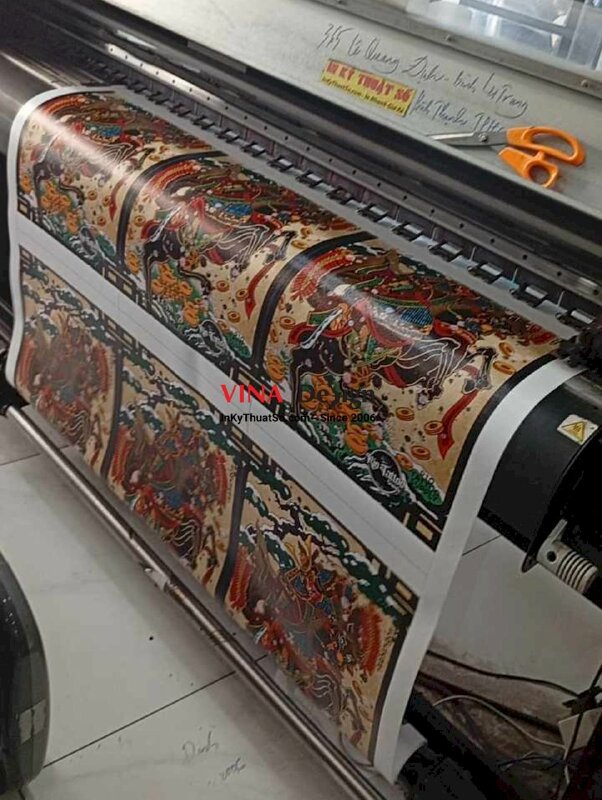 In tranh Canvas nẹp gỗ treo tường hình xăm Samurai Nhật cổ Tattoo làm quà tặng khách cho shop vật tư - INKTS3686