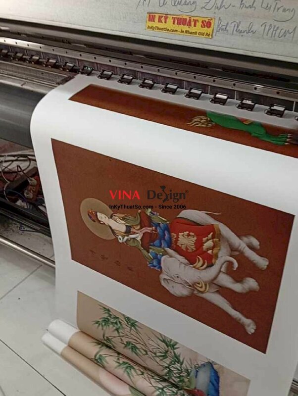 In tranh Đức Phổ Hiền Bồ Tát (Samantabhadra Bodhisattva), in Canvas mực dầu - INKTS2749