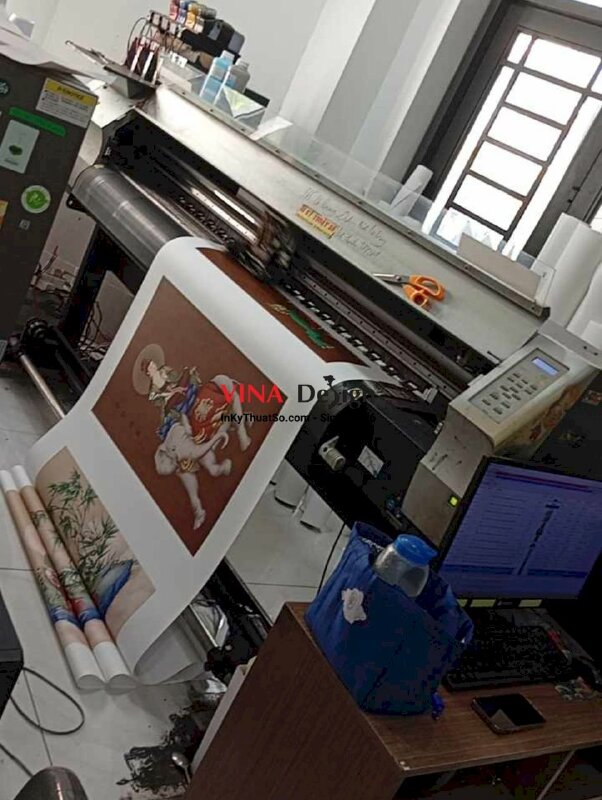 In tranh Đức Phổ Hiền Bồ Tát (Samantabhadra Bodhisattva), in Canvas mực dầu - INKTS2749