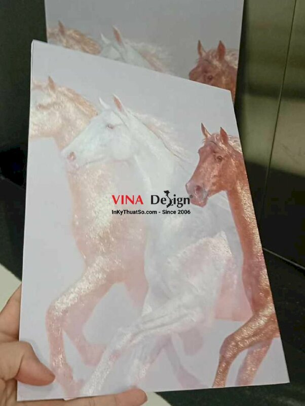 In tranh ngựa hồng lấp lánh, tranh Formex khổ A4 - INKTS2753